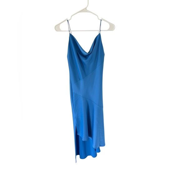 Alice + Olivia NEW Harmony Draped Silk-Satin Midi Slip Dress - Picture 6 of 9